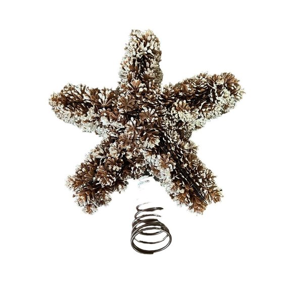 Faux Pine Cone Star Xmas Tree Topper lodge cabin farmhouse style woodsy 12x12 - Picture 2 of 7